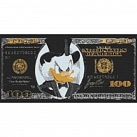 Diamond mosaic "Scrooge McDuck dollar black" OD3287, 40x80 cm