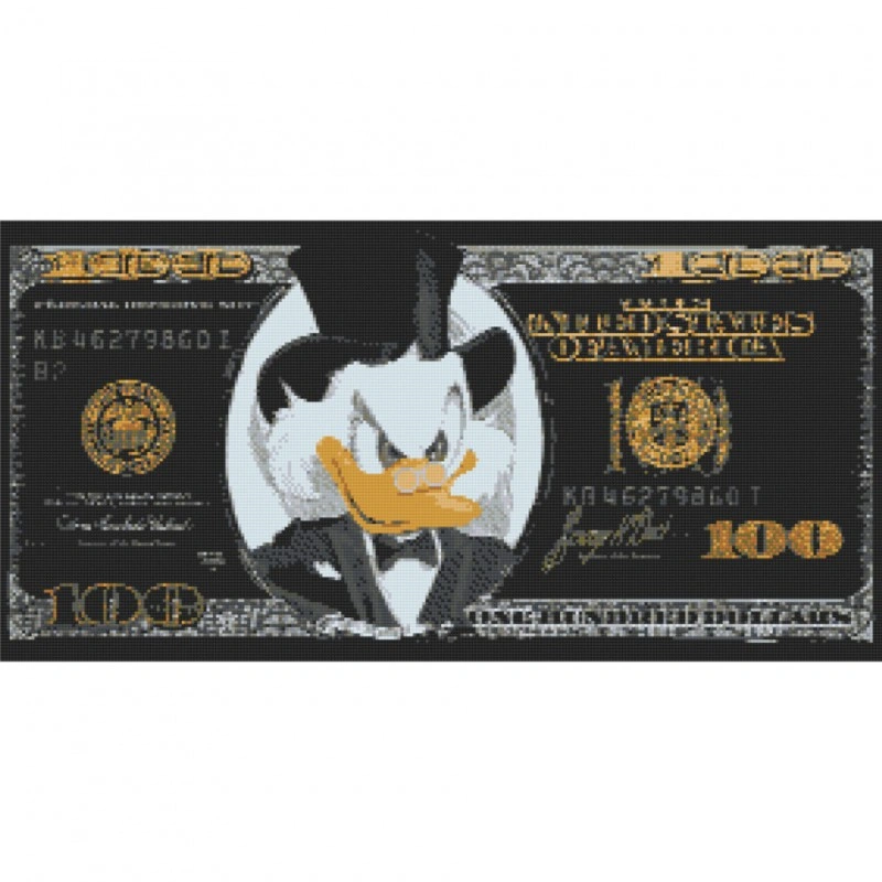 Алмазна мозаїка «Scrooge McDuck dollar black» OD3287, 40x80 см