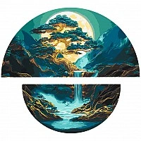 Painting by numbers "The Magic of the Night Landscape" OSR1006 with metallic paints 67x67 cm