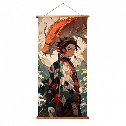 Гобелен для розпису інтер'єру «Демони, що вбивають клинки» OT1001, 40x80 см