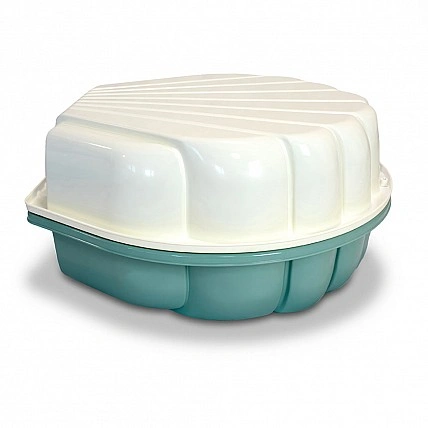 Дитяча пісочниця-басейн "Мушля" 01236/08 кремово-м'ятний, з кришкою