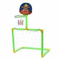 Children's football goal with a basketball hoop MR 1526, 2 balls and 2 nets, with a pump