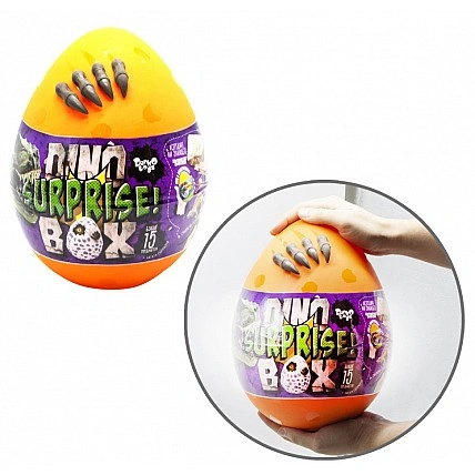 Creative Creativity Kit in Dino Surprise Box Egg DSB-01-01U, 15 items for creativity Orange