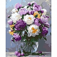 Painting by the numbers "Bouquet of peonies in a vase" LW3167-01, 40x50 cm