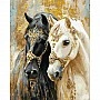 Painting by numbers "Two Horses" LW32210-01 with metallic paints 40x50 cm