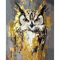 Painting by numbers "Owl" LW3528 with metallic colors 40x50 cm