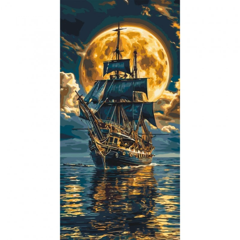 Малюнок за номерами «Корабель у морі» LW5108, 40x80 см