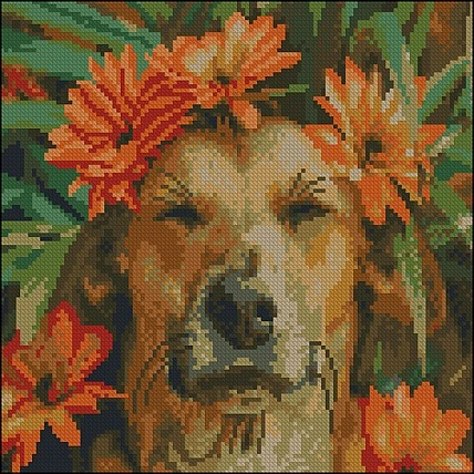 Diamond Mosaic "Happy Dog" FZ3030-09, 30x30 см