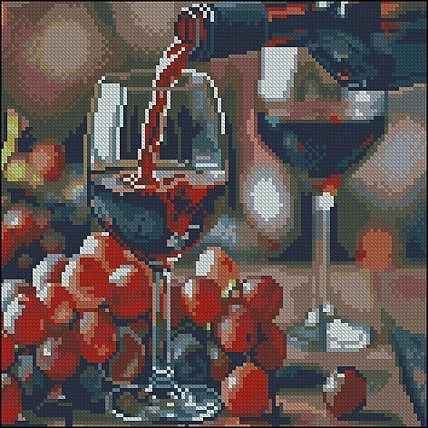 Diamond mosaic "Wine tasting" FZ3030-21, 30x30 cm