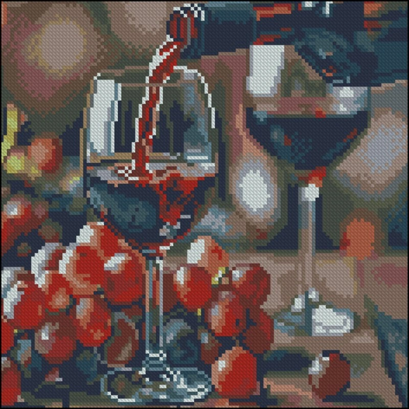 Алмазна мозаїка «Дегустація вина» FZ3030-21, 30x30 см