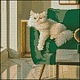 Diamond mosaic "White Cat" FZ3030-30, 30x30 cm