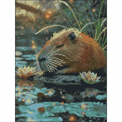 Алмазна мозаїка «Спляча капібара» FZ3040-32, 30x40 см