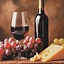 Diamond mosaic "Glass of wine" FZ3030-46, 30x30 cm