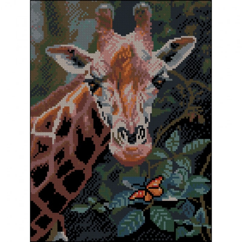 Алмазна мозаїка «Жирафа і метелик» ZAV3040-63, 30x40 см