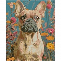 Diamond mosaic "Spring Bulldog" FZ4050-12, 40x50 cm