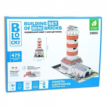 Міні-цегляний будівельний комплекс BLOCKY Shore Lighthouse 31009, 475 цеглин