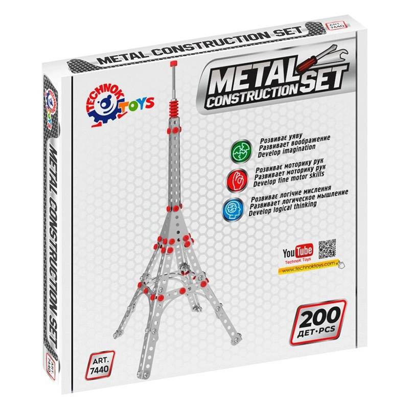 Металевий конструктор Eiffel Tower TechnoK 7440TXK, 200 деталей