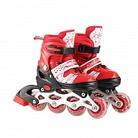 Roller skates RL2503(Red) PVC wheels, size L (38-41), with light