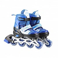 Roller skates RL2503(Blue) PVC wheels, size L (38-41), with light