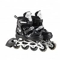 Roller skates RL2501(Black) PVC wheels, size S (30-33), with light