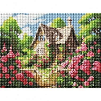 Diamond mosaic "Cozy house" AMO8141, 30x40 cm