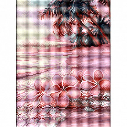 Diamond mosaic "Pink Beach" ©art_selena_ua AMO8222, 30x40 cm