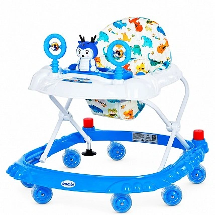 M 3168-1 (Blue) Baby Walker with Music and Light Effects, with Brake