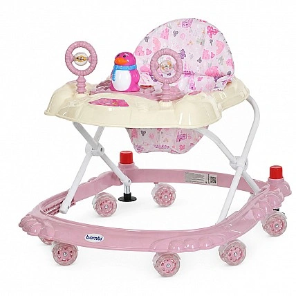 Baby Walker M 3168-1 (Light-Pink) music and light effects, with stopper