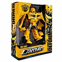 Children's toy Transformer W8840 (Yellow) plastic, robot 19 cm + car