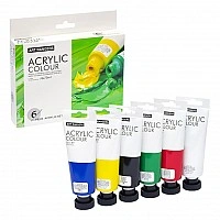 Acrylic paints in tubes PA32.06075.E 6 colors of 75 ml