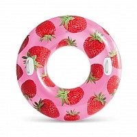 Inflatable circle "Fruit" 56261, 107 cm, with handles Strawberry