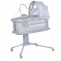 Mastela 3378 crib cradle 3 in 1 attachable, music, timer, mosquito net, white