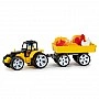 Children's toy "Tractor BAMS Farm" 007/12BMS(Yellow) with animal figures