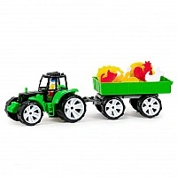Children's toy "Tractor BAMS Farm" 007/12BMS(Green) with animal figures
