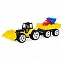 Children's toy "Tractor BAMS Smiley" 007/11BMS(Yellow) with car