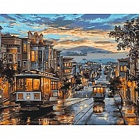 Painting by the numbers "Evening Tram" LW174, 40x50 cm