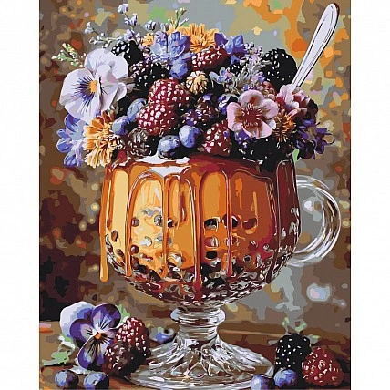 Paint by Numbers "Floral Berry Dessert" LW3003-01, 40x50 cm