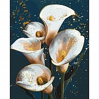 "White Callas" Paint-by-Number Kit LW30360 with Metallic Paints, 40x50 cm