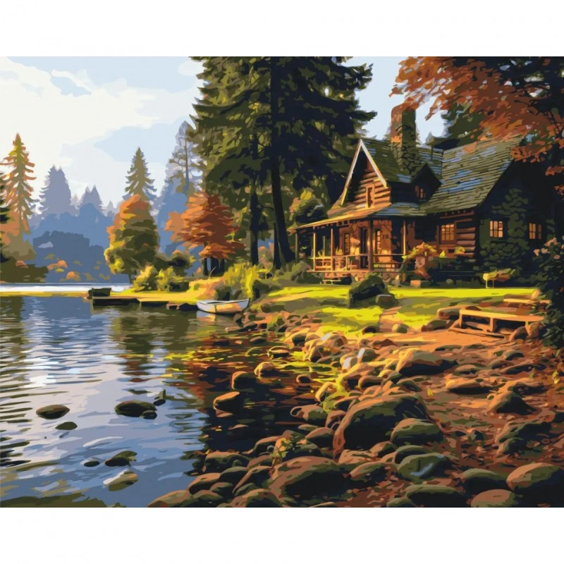 Картина за номерами «Будинок у лісі» LW31250, 40x50 см