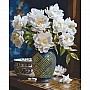 Painting by numbers "White flowers in a vase" LW31350 with metallic paints gold 40x50 cm