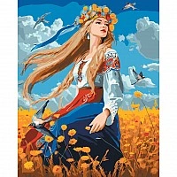 Painting by numbers "Girl in an embroidered shirt" LW31530 pbn-p 40x50 cm