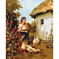 Картина по номерам "Украинская деревня" LW3161, 40х50 см