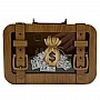 Wooden piggy bank suitcase "Dollar" 3240-15-003 size 24x17 cm