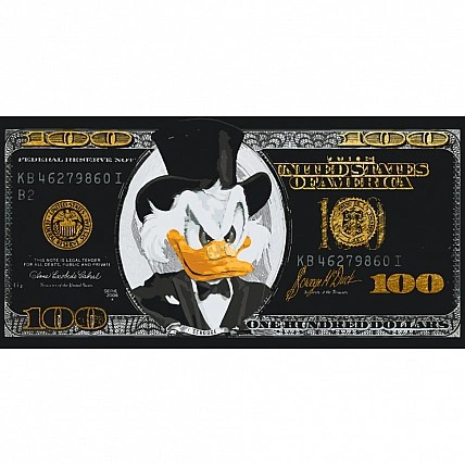 Paint by numbers "Scrooge McDuck. Black Dollar" LW3287 with metallic paints 40x80 cm