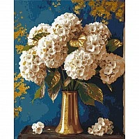 Picture by numbers "Bouquet of Hydrangeas" LW3295 with metallic paints 40x50 cm