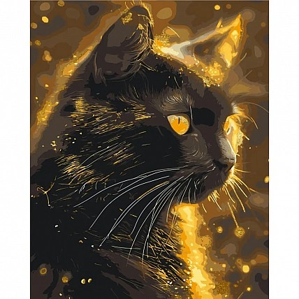 Paint by numbers "Black Cat" LW3301 with metallic paints, 40x50 cm