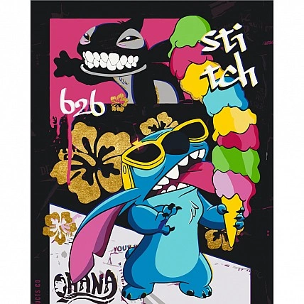 Painting by numbers "Stitch" LW3423 with metallic paints 40x50 cm