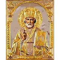 Painting by numbers "Nicholas the Wonderworker" LW3432 with metallic paints 40x50 cm