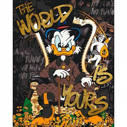 Paint by Numbers "Scrooge McDuck" LW3479 with metallic paints 40x50 cm