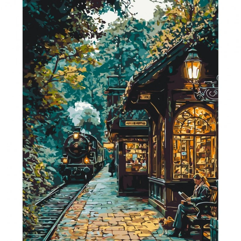 Картина за номерами "Чекаючи на поїзд" LW3494, 40х50 см